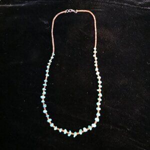 VTG Turquoise Nugget & Heishi Shell Necklace 17" Length